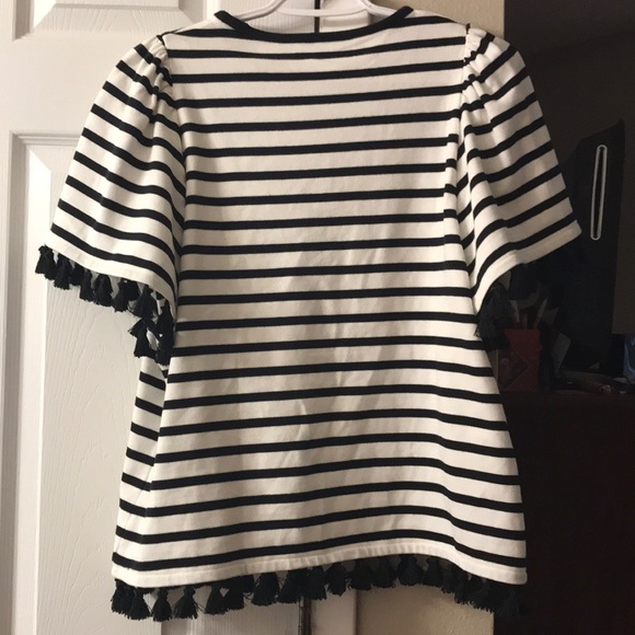 Kate Spade Broome Street Striped Top w/ Tassels - Picture 3 of 4